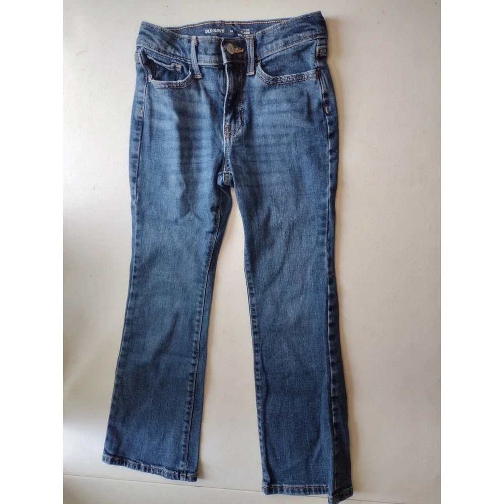 Old Navy Girls High-Rise Flare Jeans Medium Wash‎ Built-In Tough Size 10